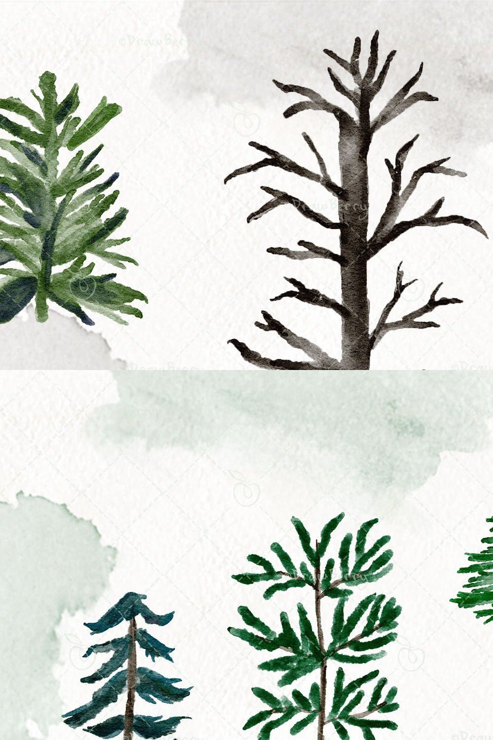 Winter Woodland Pine Trees CP109 pinterest preview image.