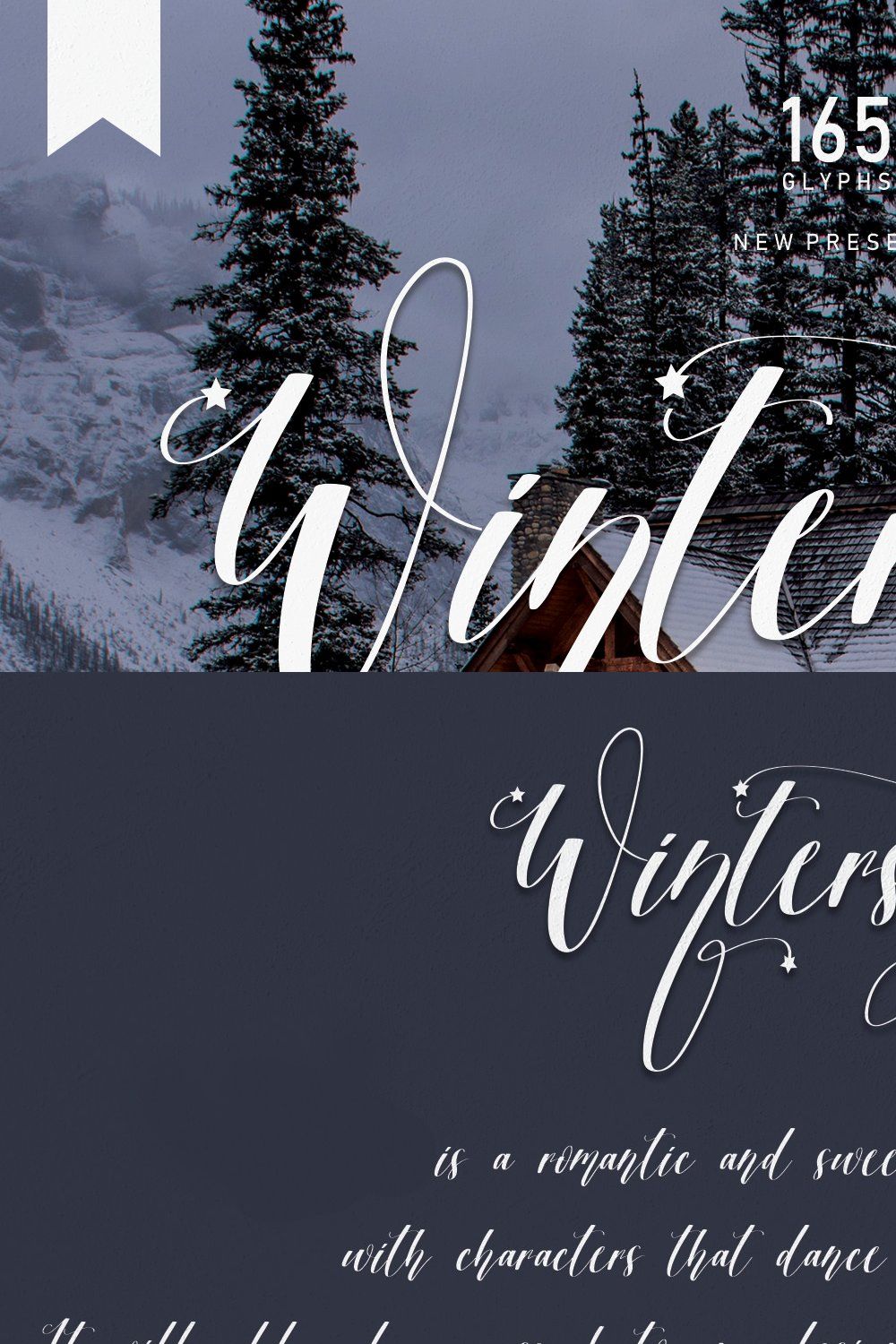 Winterstar | Script font pinterest preview image.