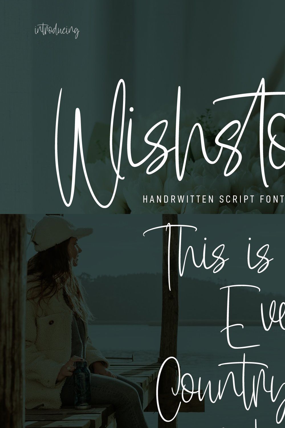 Wishstock Handwritten Script Font pinterest preview image.