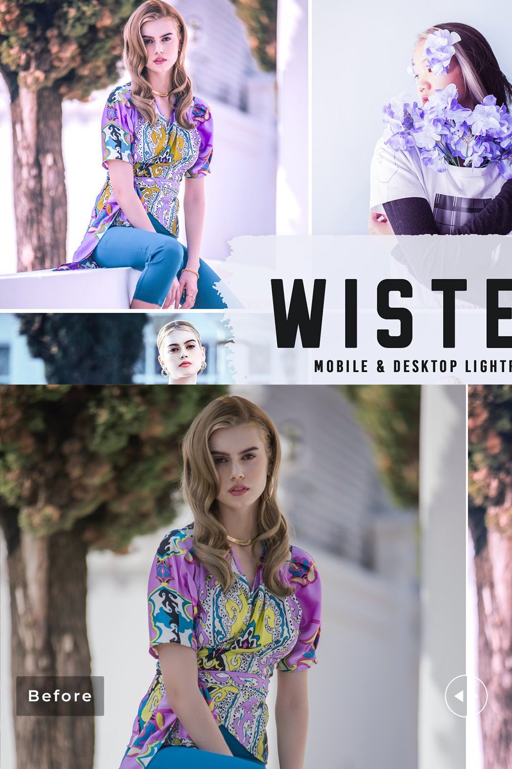 Wisteria Pro Lightroom Presets pinterest preview image.