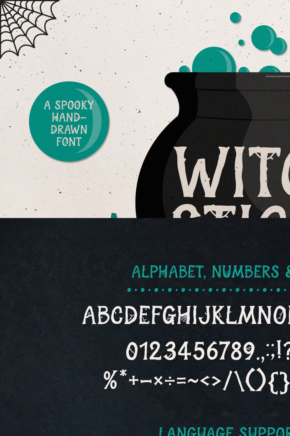 Witch Sticks Halloween Font pinterest preview image.