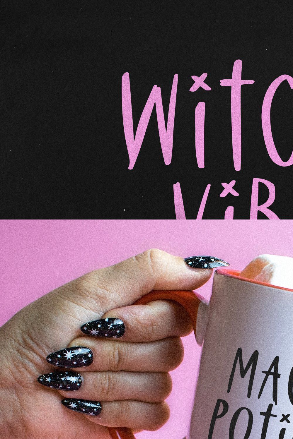 Witchy Vibes | Spooky Halloween Font pinterest preview image.