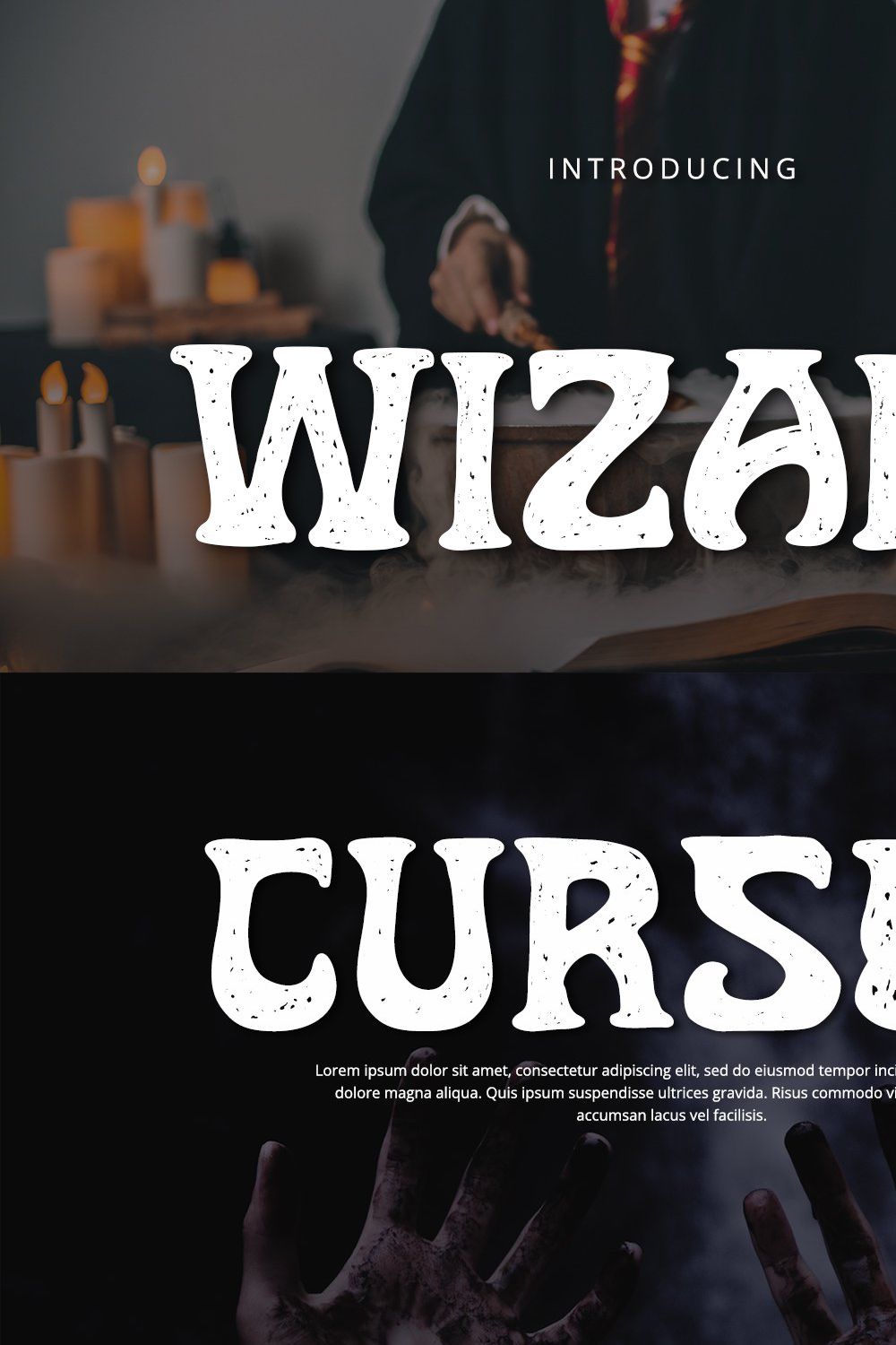 Wizard - Display Font pinterest preview image.