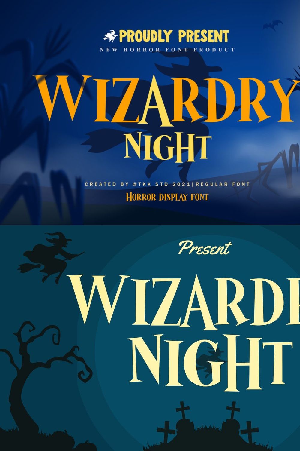 Wizardry Night - Movie Font pinterest preview image.