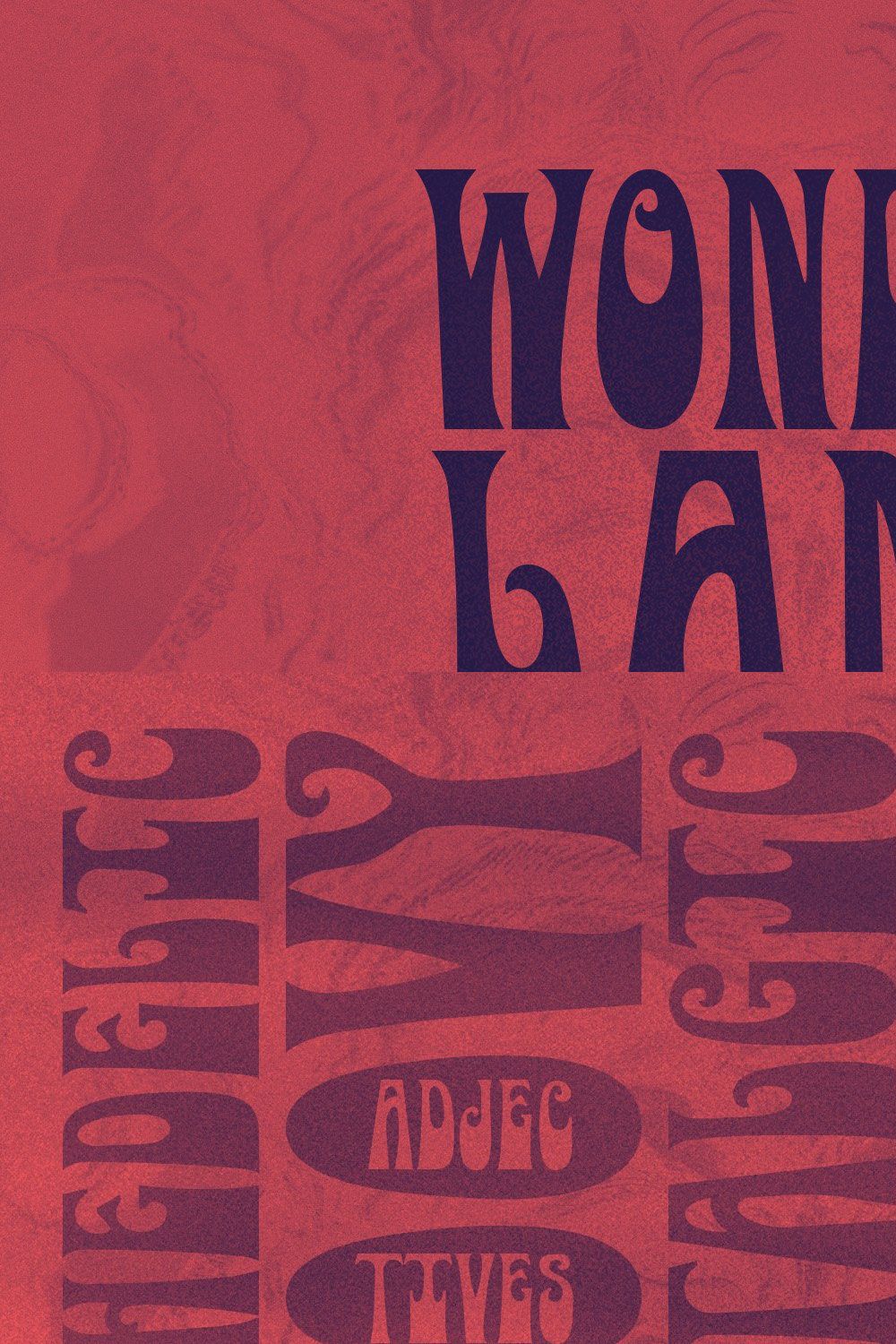 Wonderland - Psychedelic Typeface pinterest preview image.
