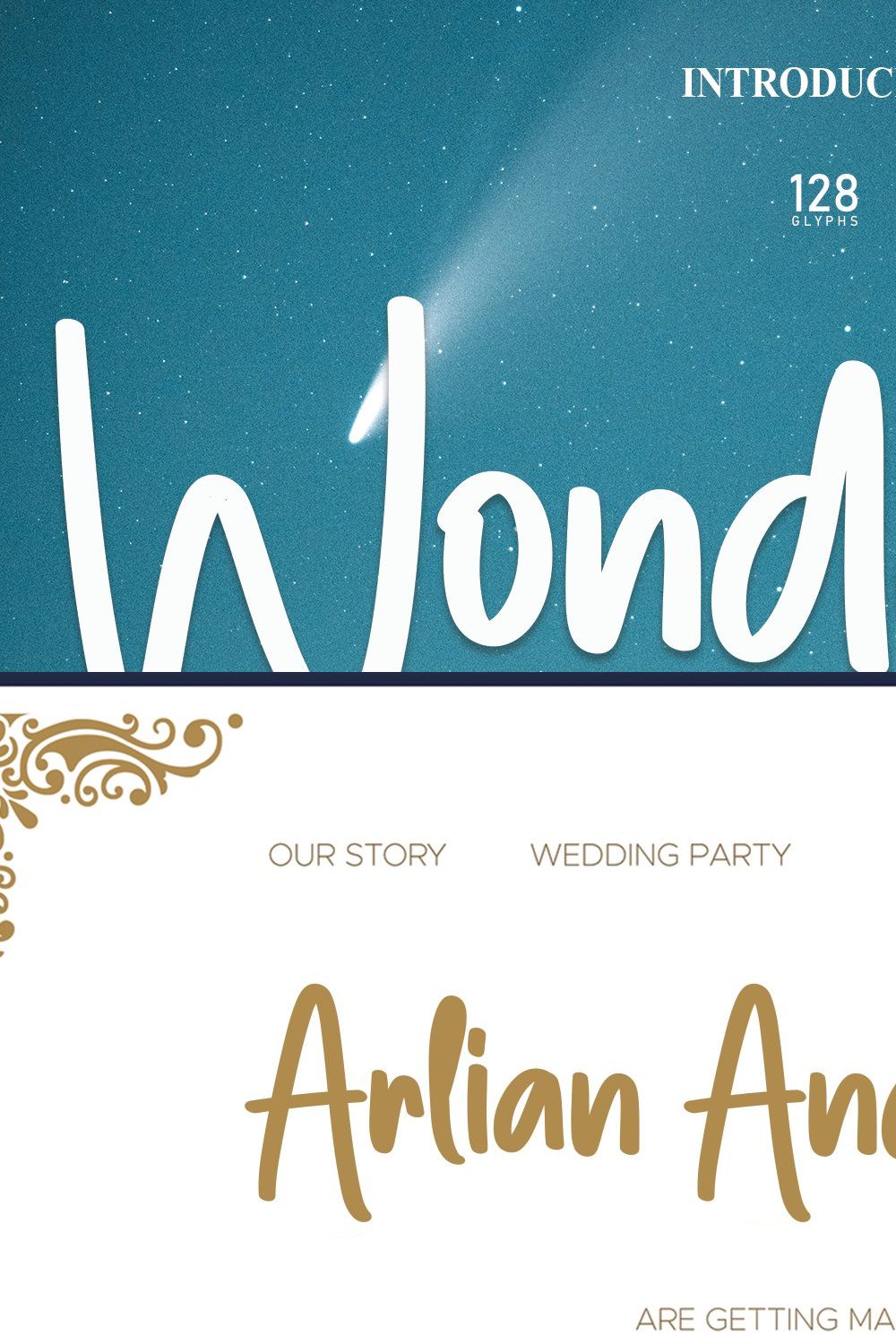 Wonderline | Script Font pinterest preview image.