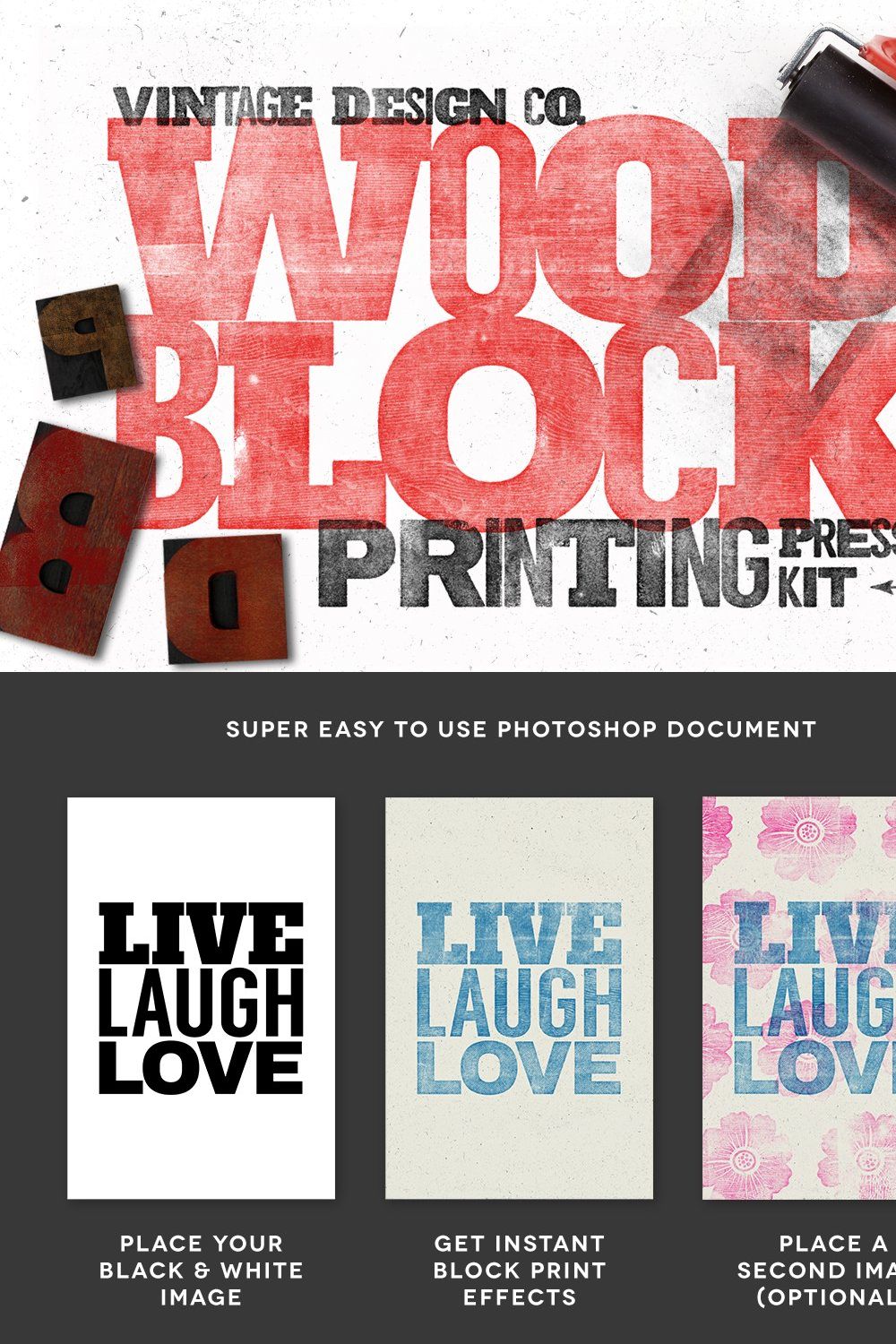 WoodBlock Printing Press Kit pinterest preview image.