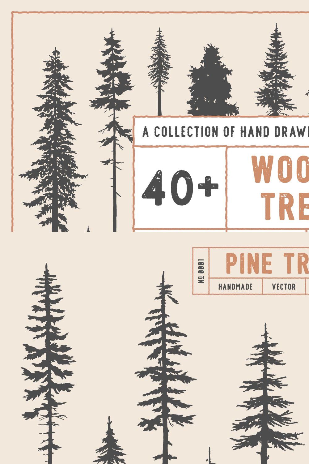 Woodland Tree Set | Illustrations pinterest preview image.