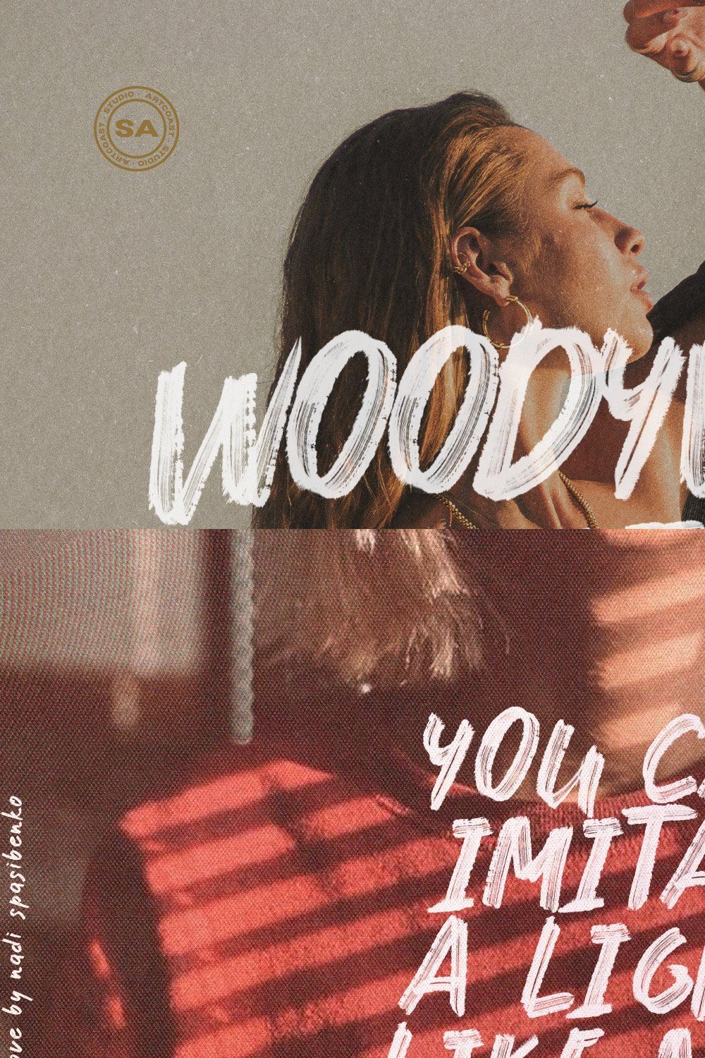 Woody Wood Font pinterest preview image.