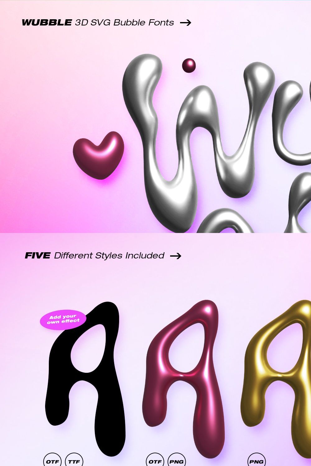 Wubble SVG Font & Letterset pinterest preview image.