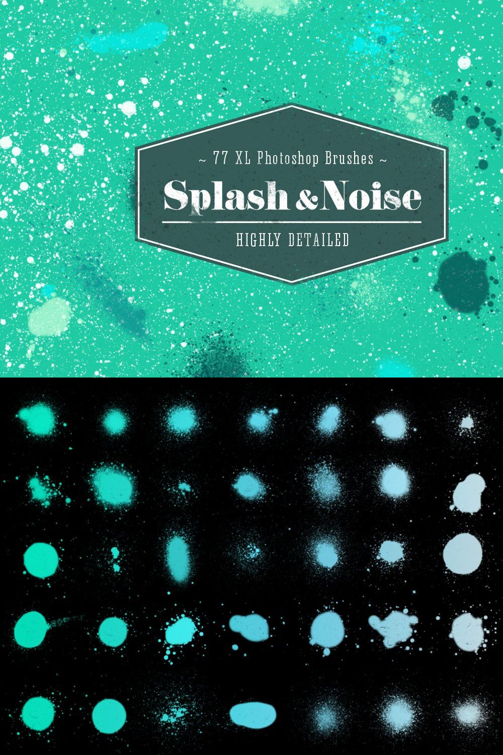 XL Handmade Splatter & Noise Brushes pinterest preview image.