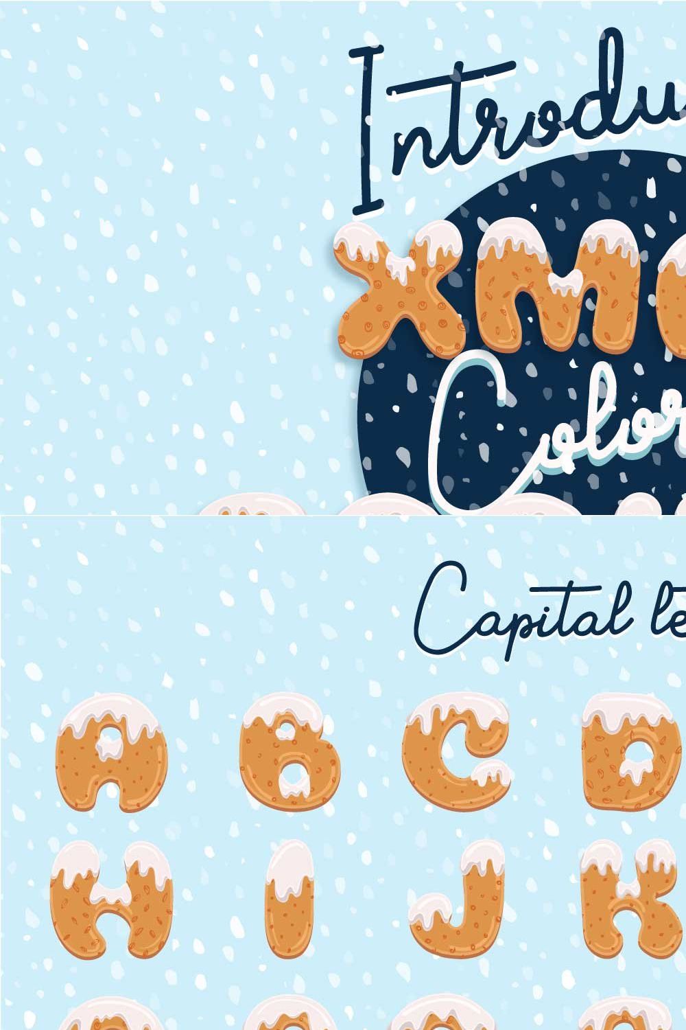 Xmas cookie font family pinterest preview image.