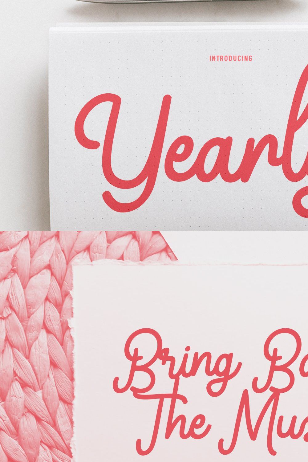 Yearlys Retro Script Font pinterest preview image.