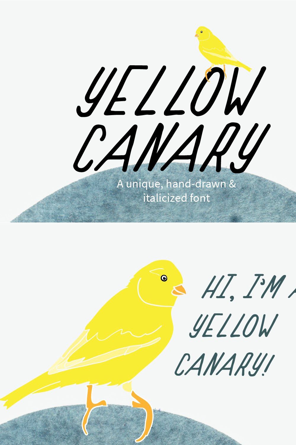 Yellow Canary Font pinterest preview image.