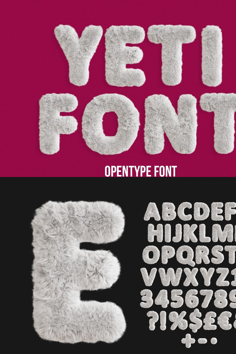 Yeti Font pinterest preview image.