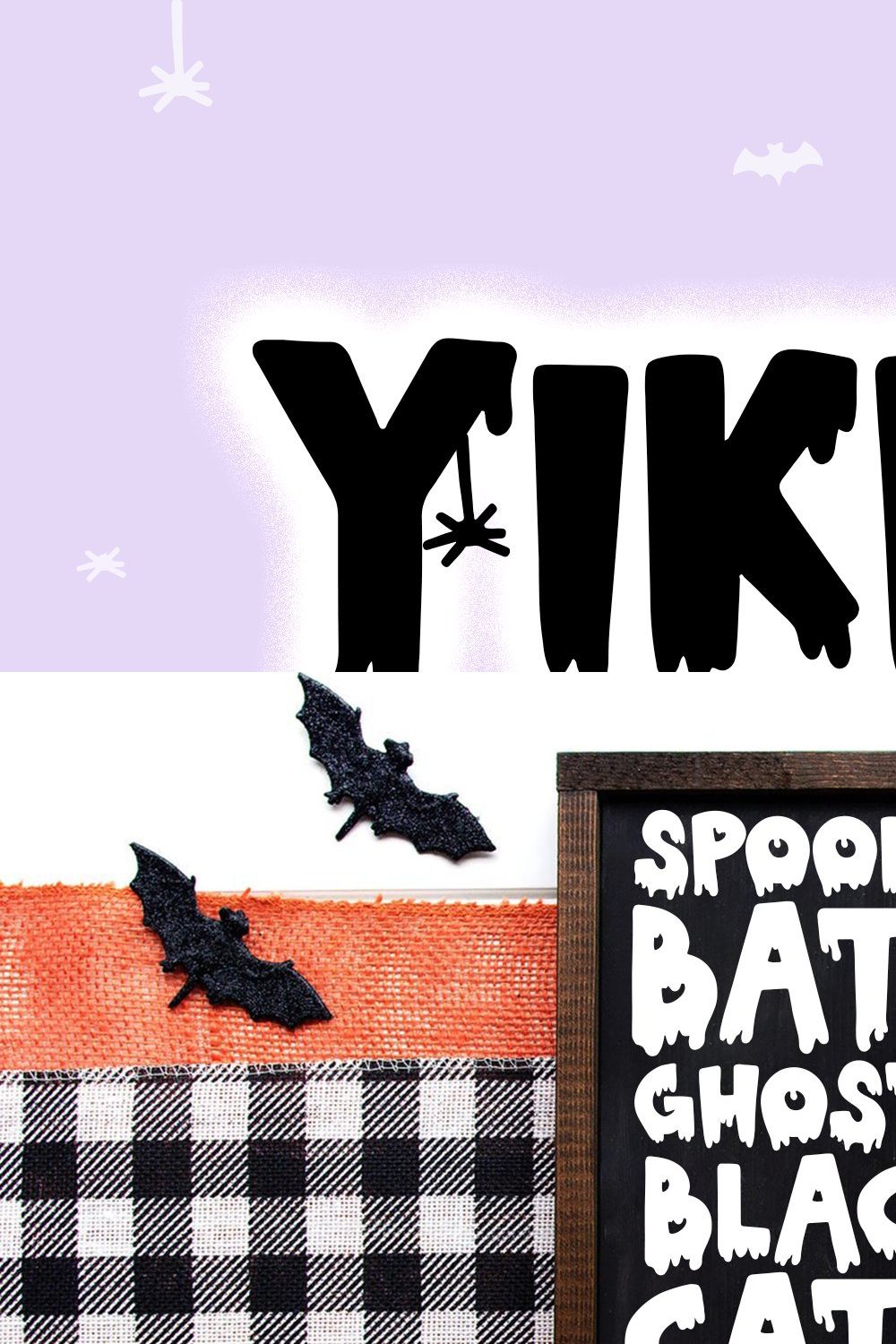Yikes | Dripping Halloween Font pinterest preview image.