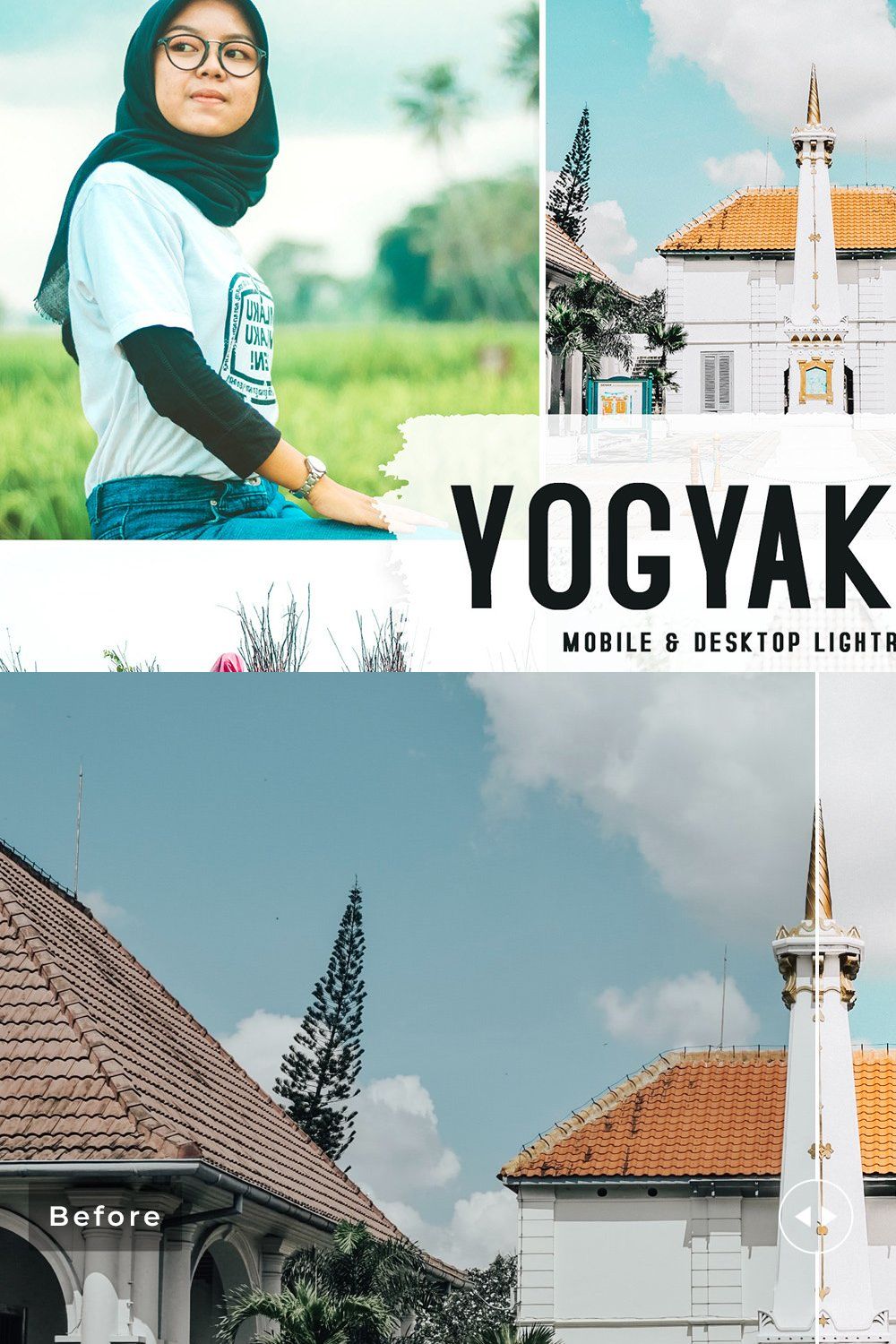 Yogyakarta Pro Lightroom Presets pinterest preview image.