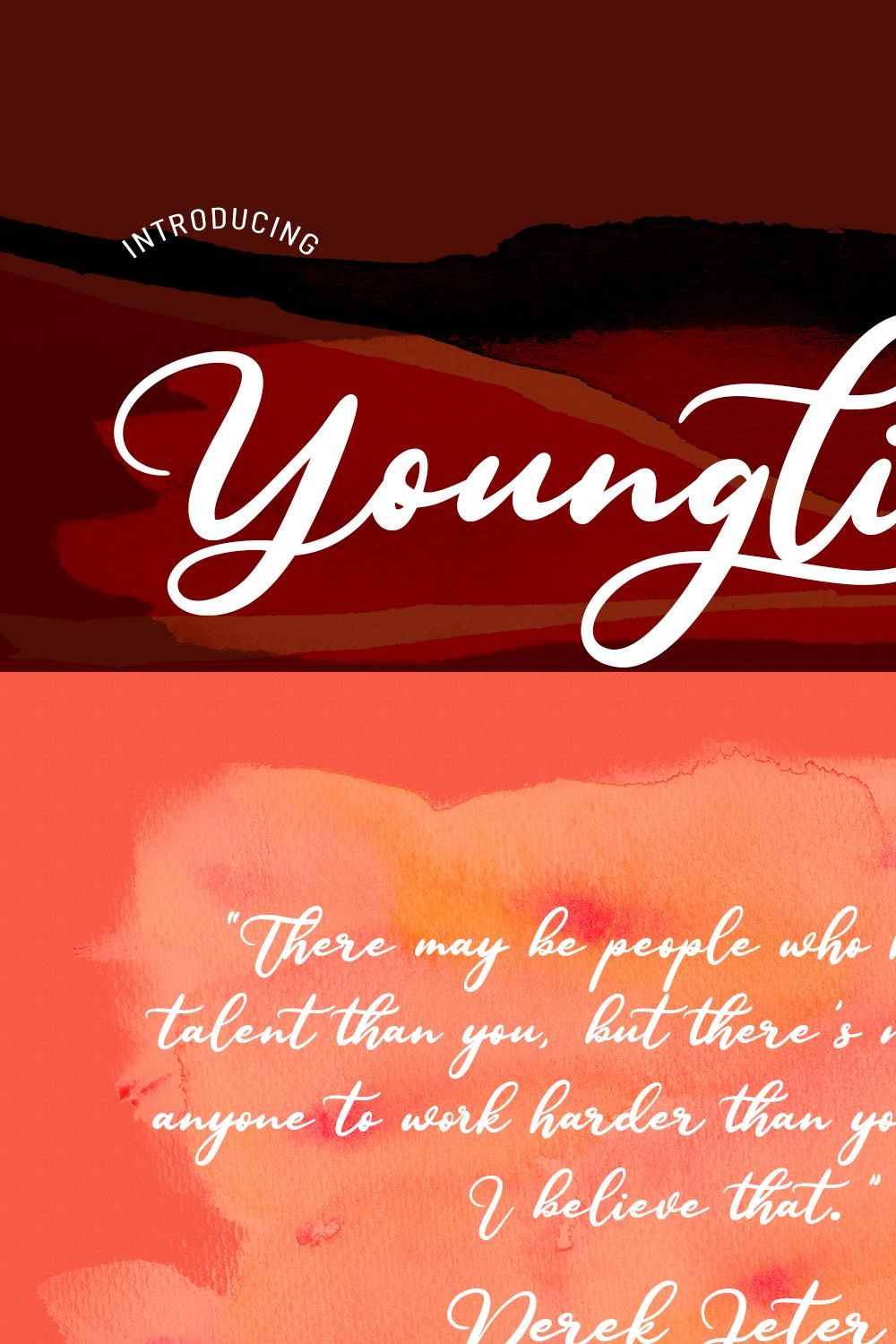 Younglines Script Font pinterest preview image.