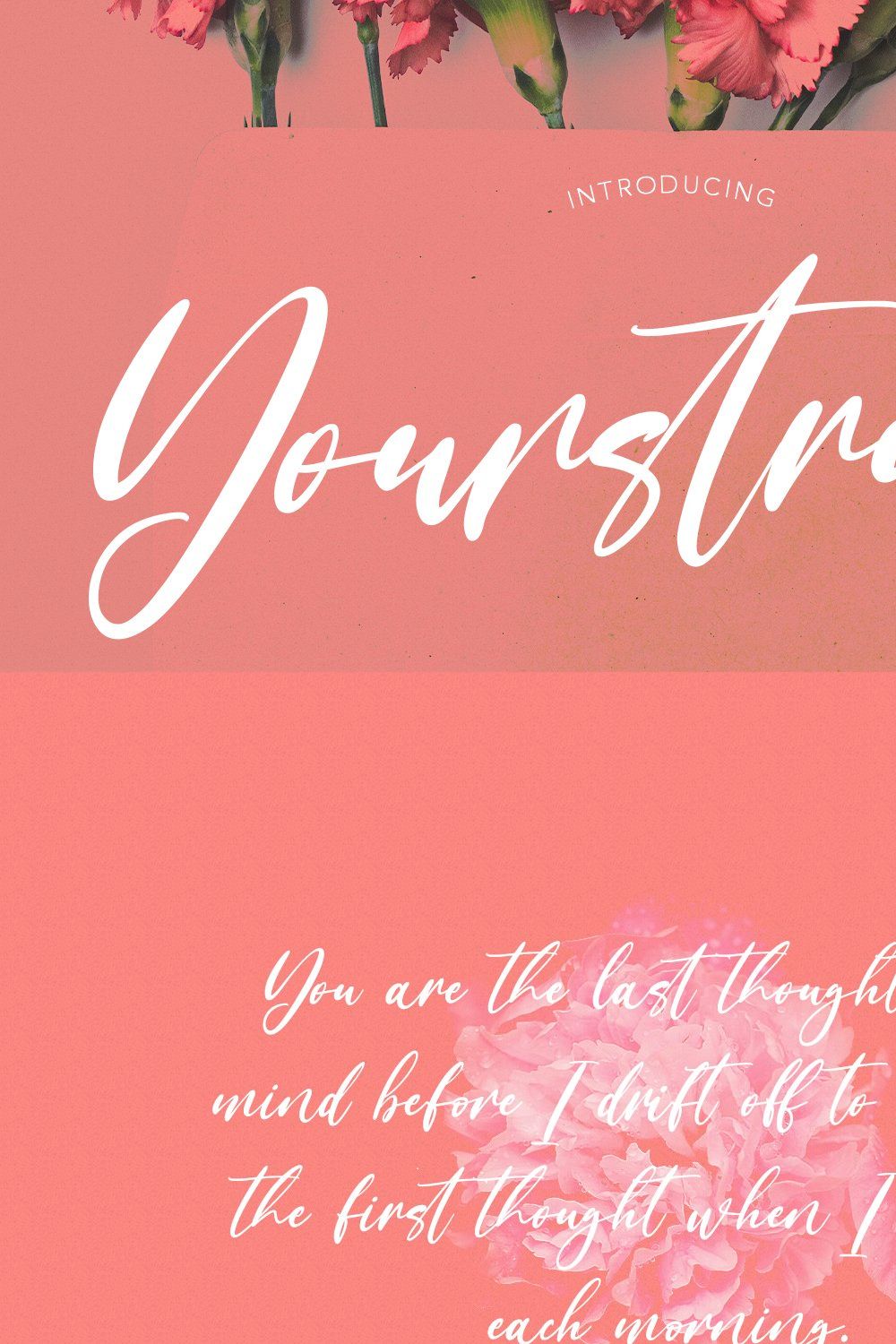 Yourstrully Script Font pinterest preview image.