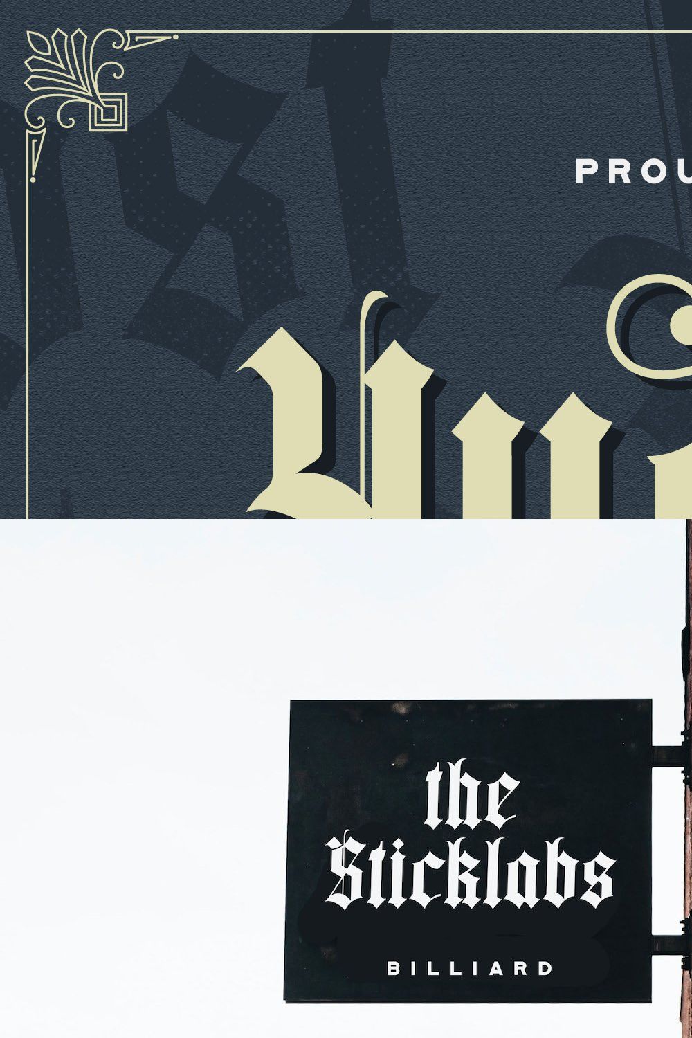 Yugitoy - Blackletter Font pinterest preview image.