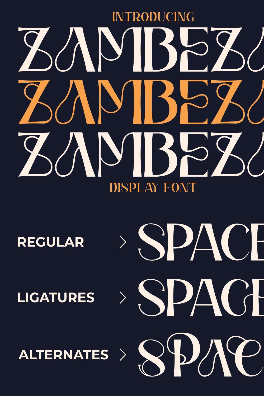 Zambeza - Display Font pinterest preview image.