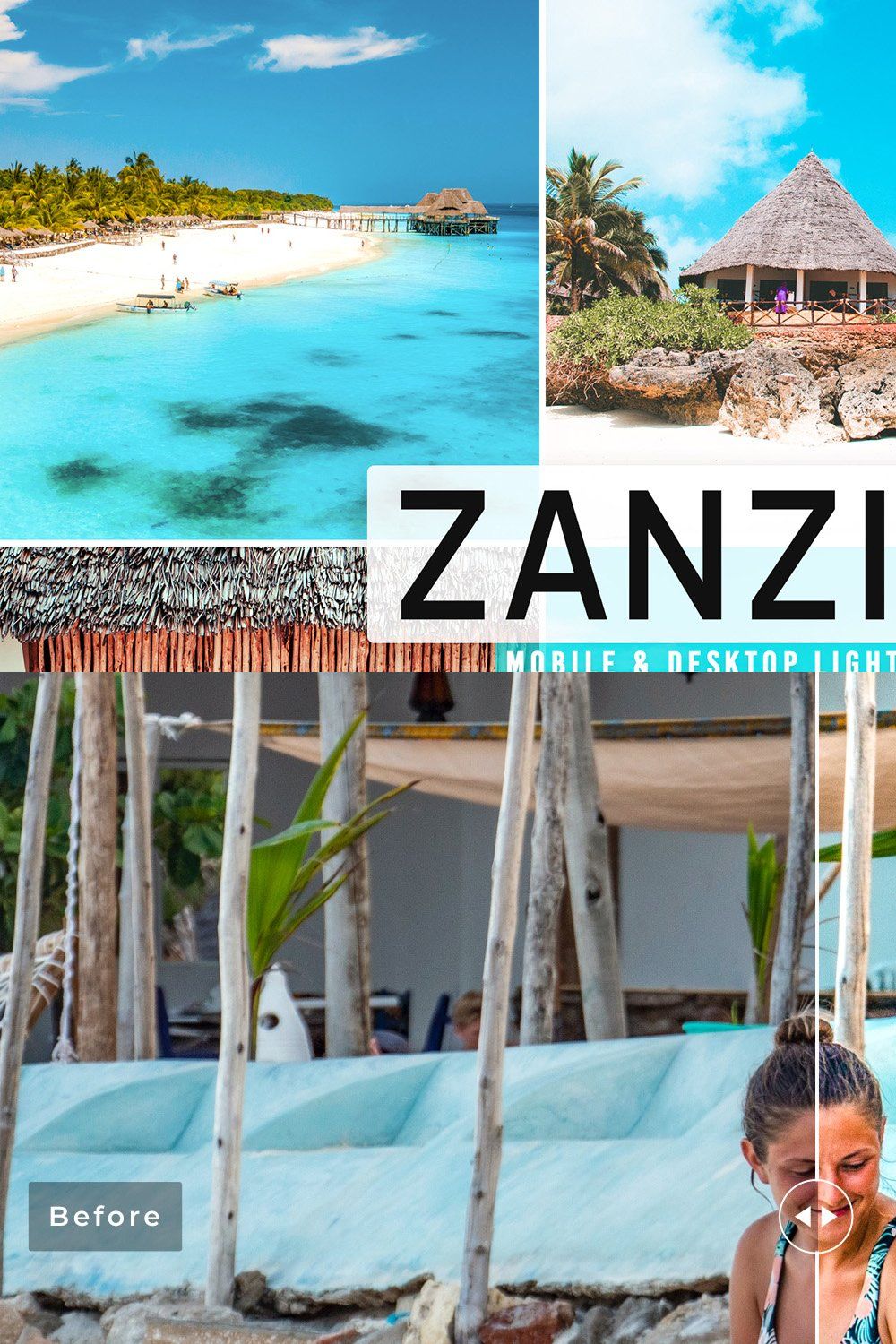 Zanzibar Pro Lightroom Presets pinterest preview image.