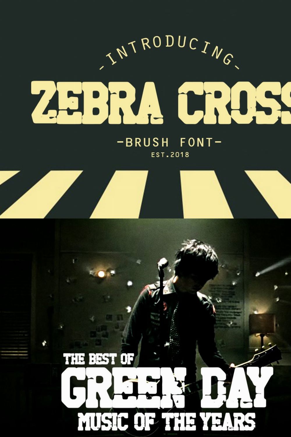zebra cross brush font pinterest preview image.