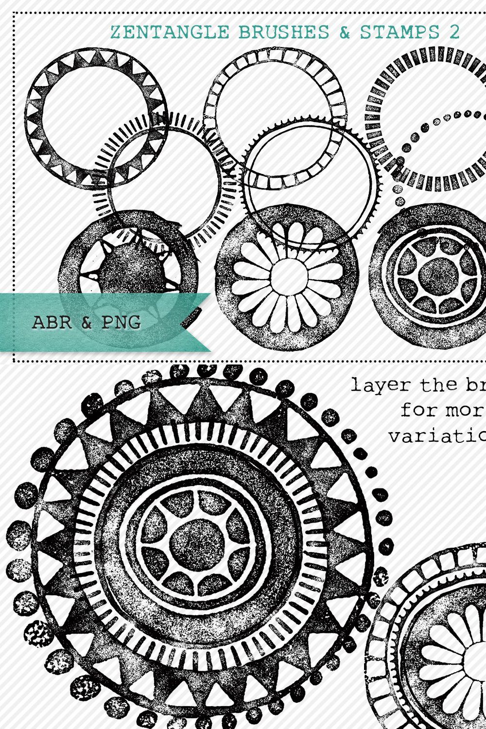 Zentangle Inspired Brushes/Stamps 2 pinterest preview image.