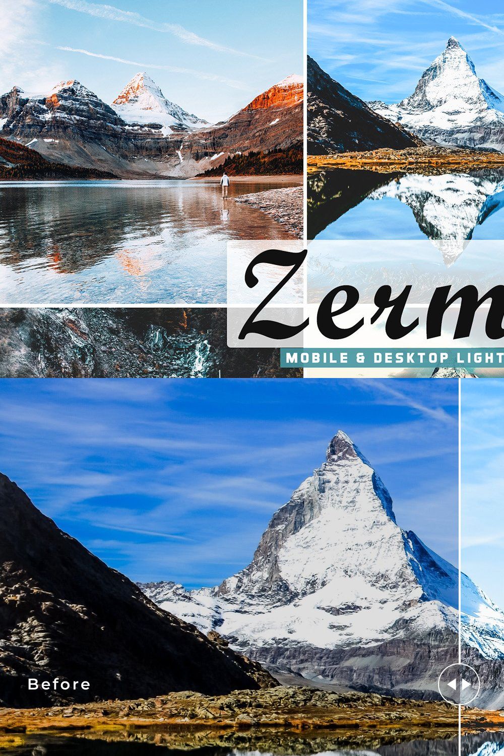 Zermatt Pro Lightroom Presets pinterest preview image.