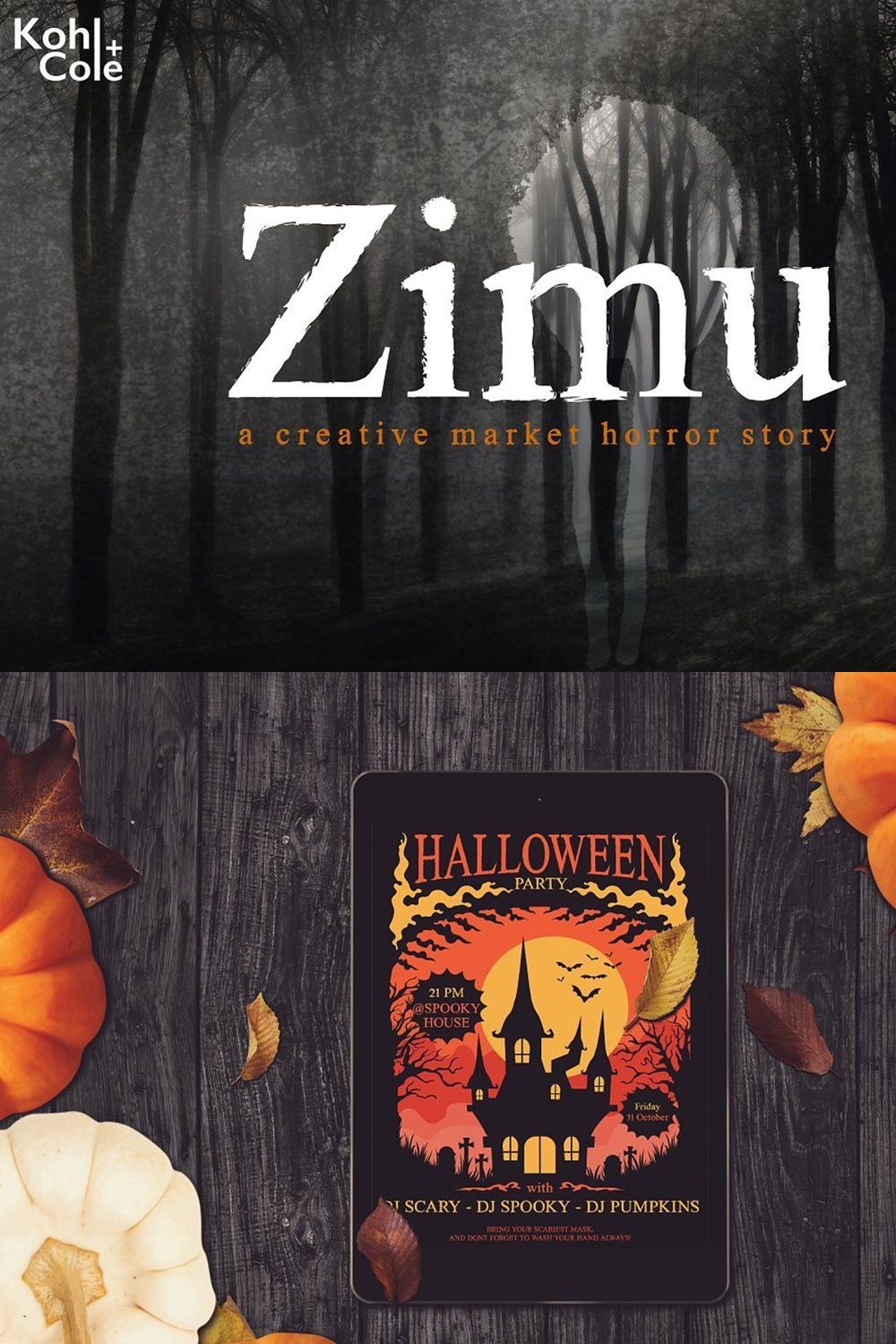 Zimu - Scary & Dark Serif Font pinterest preview image.