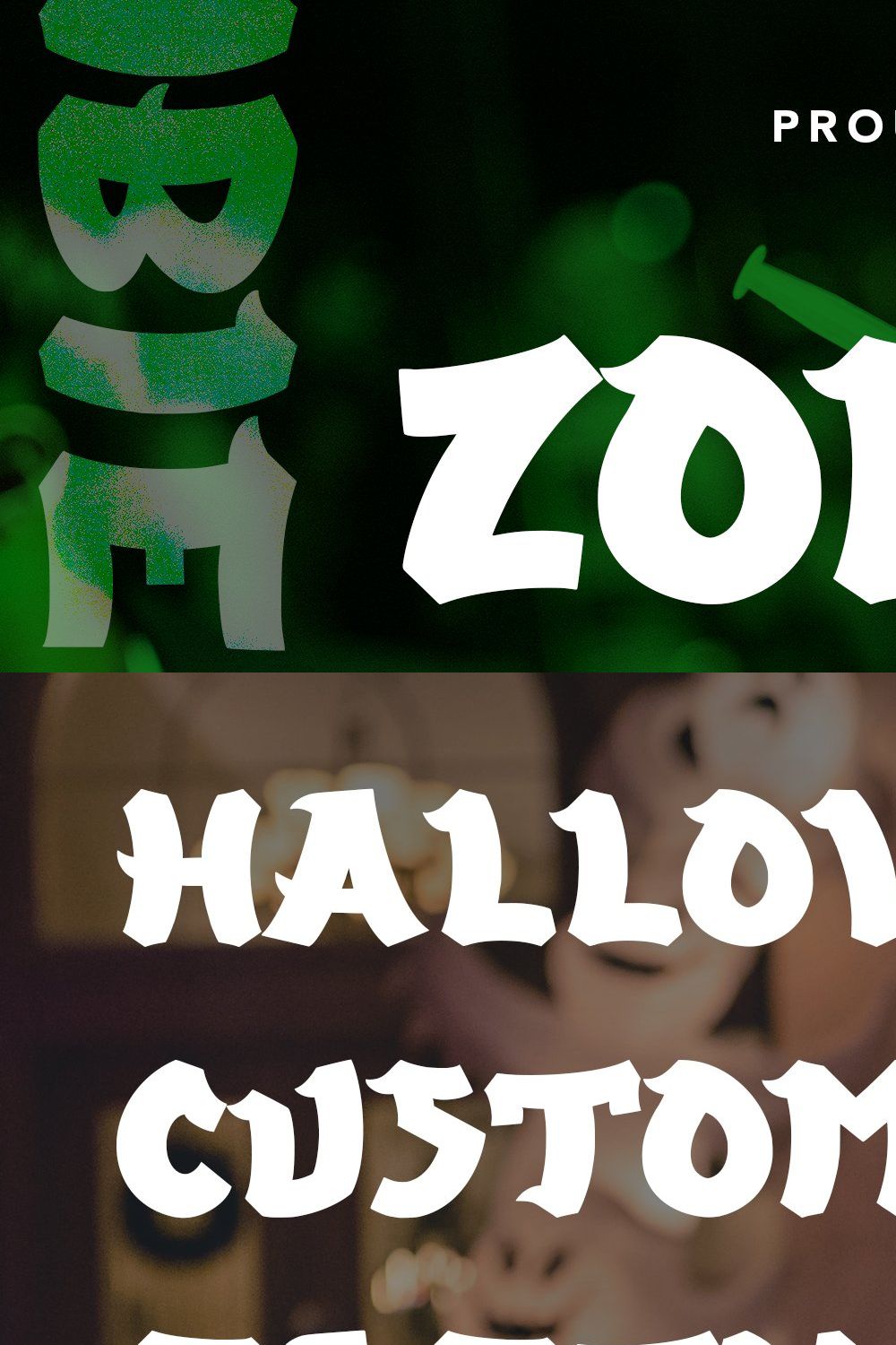 Zombie Army - Halloween Display Font pinterest preview image.