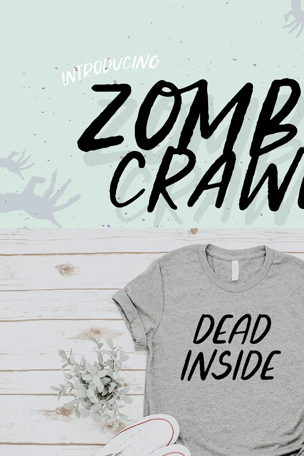 ZOMBIE CRAWL Halloween Font pinterest preview image.