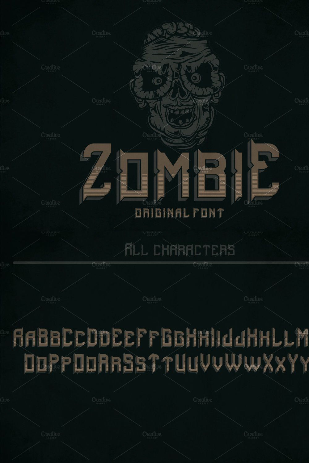 Zombie Modern Label Typeface pinterest preview image.