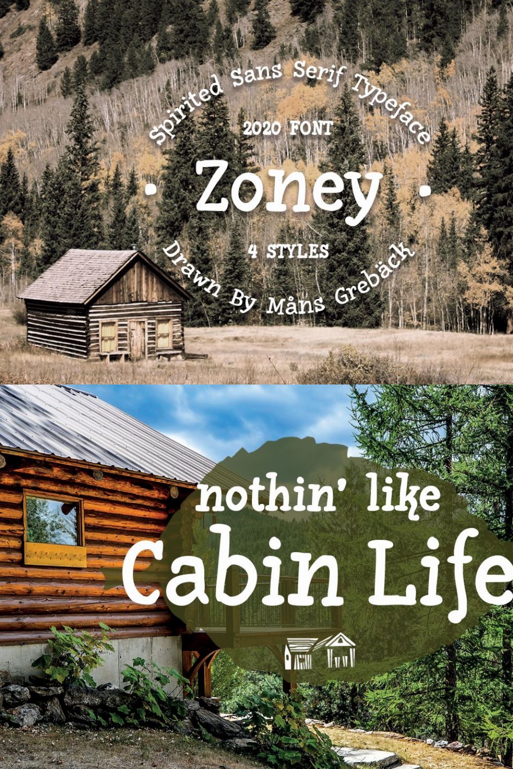 Zoney — Rustic Handmade Typeface pinterest preview image.