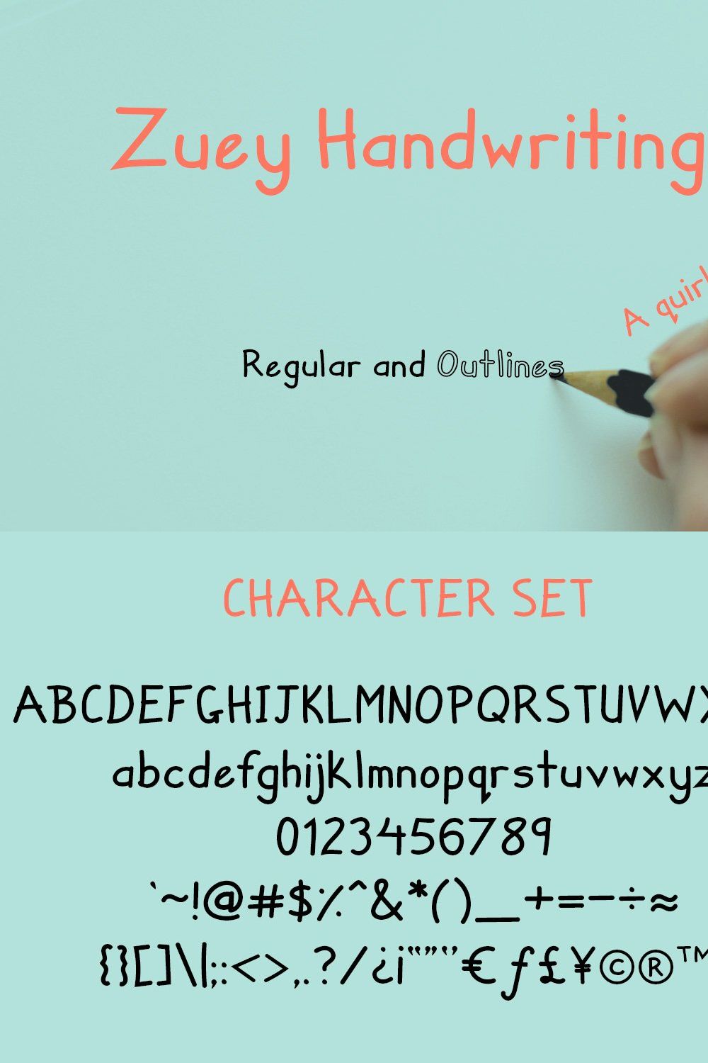 Zuey Handwriting Typeface pinterest preview image.