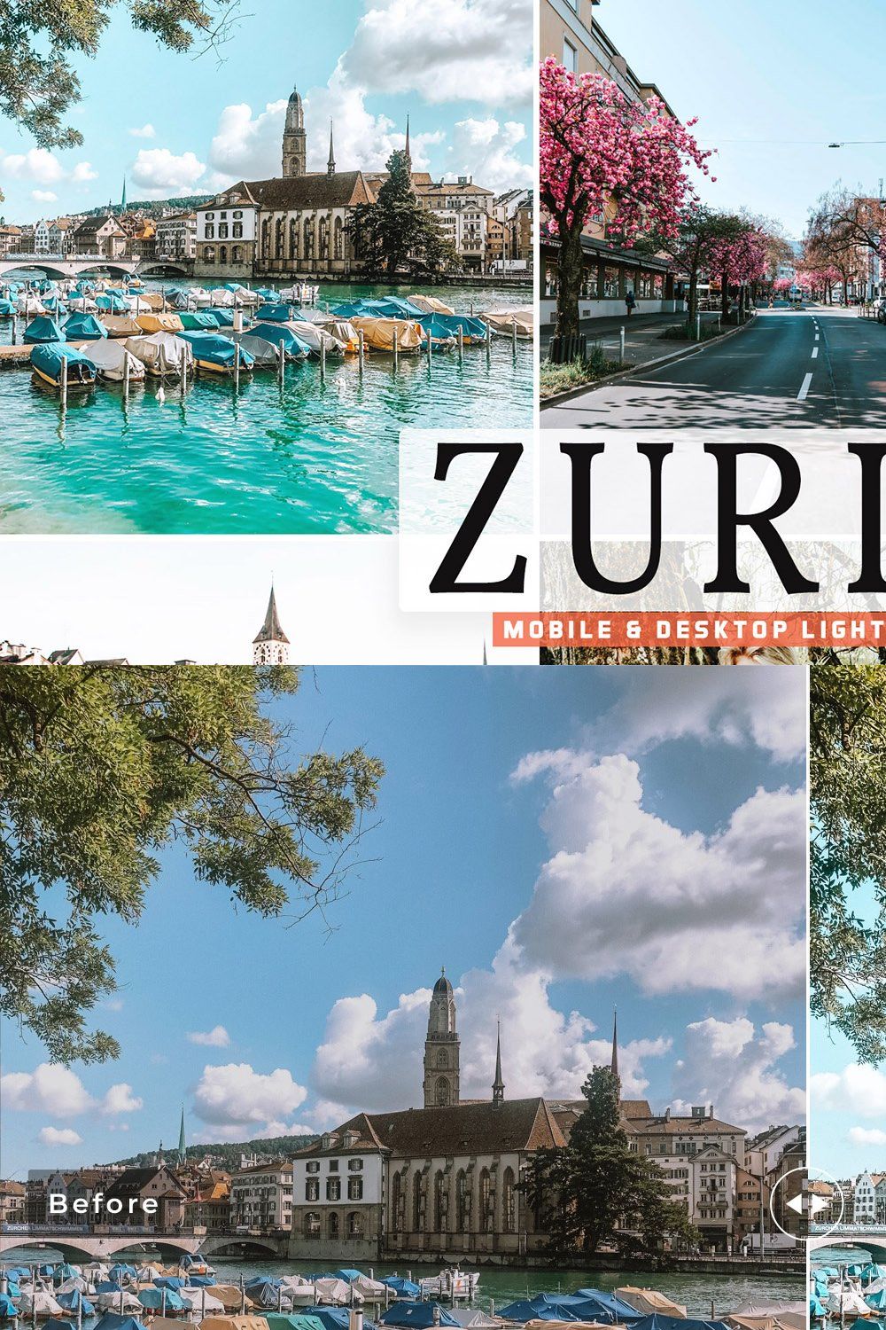 Zurich Pro Lightroom Presets pinterest preview image.