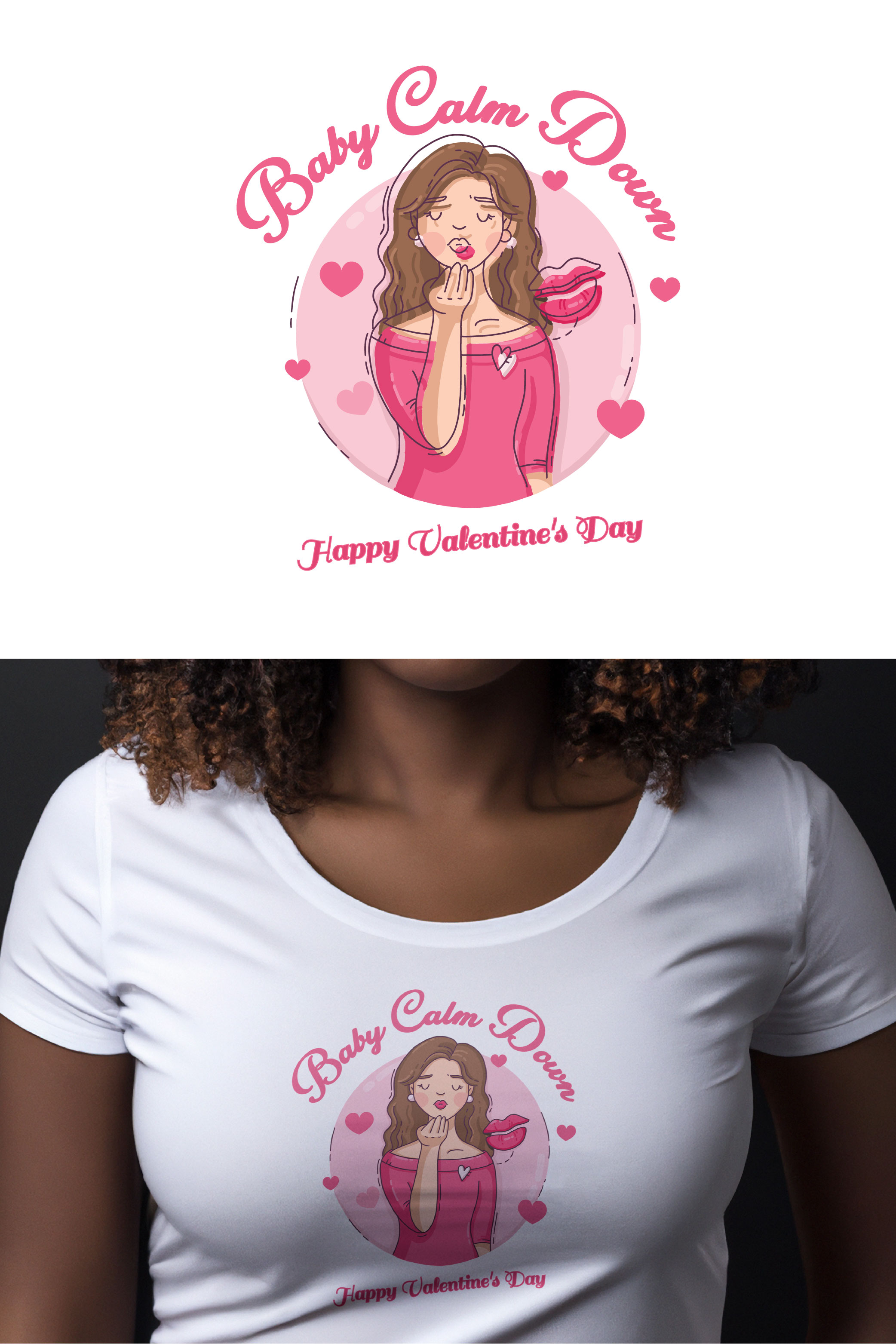 Baby Calm Down! Happy Valentine\'s Day T-Shirt pinterest preview image.