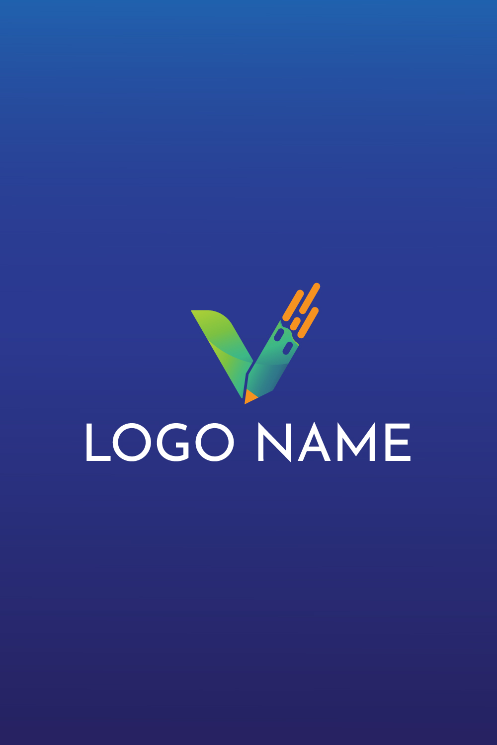 V Letter Logo Design pinterest preview image.