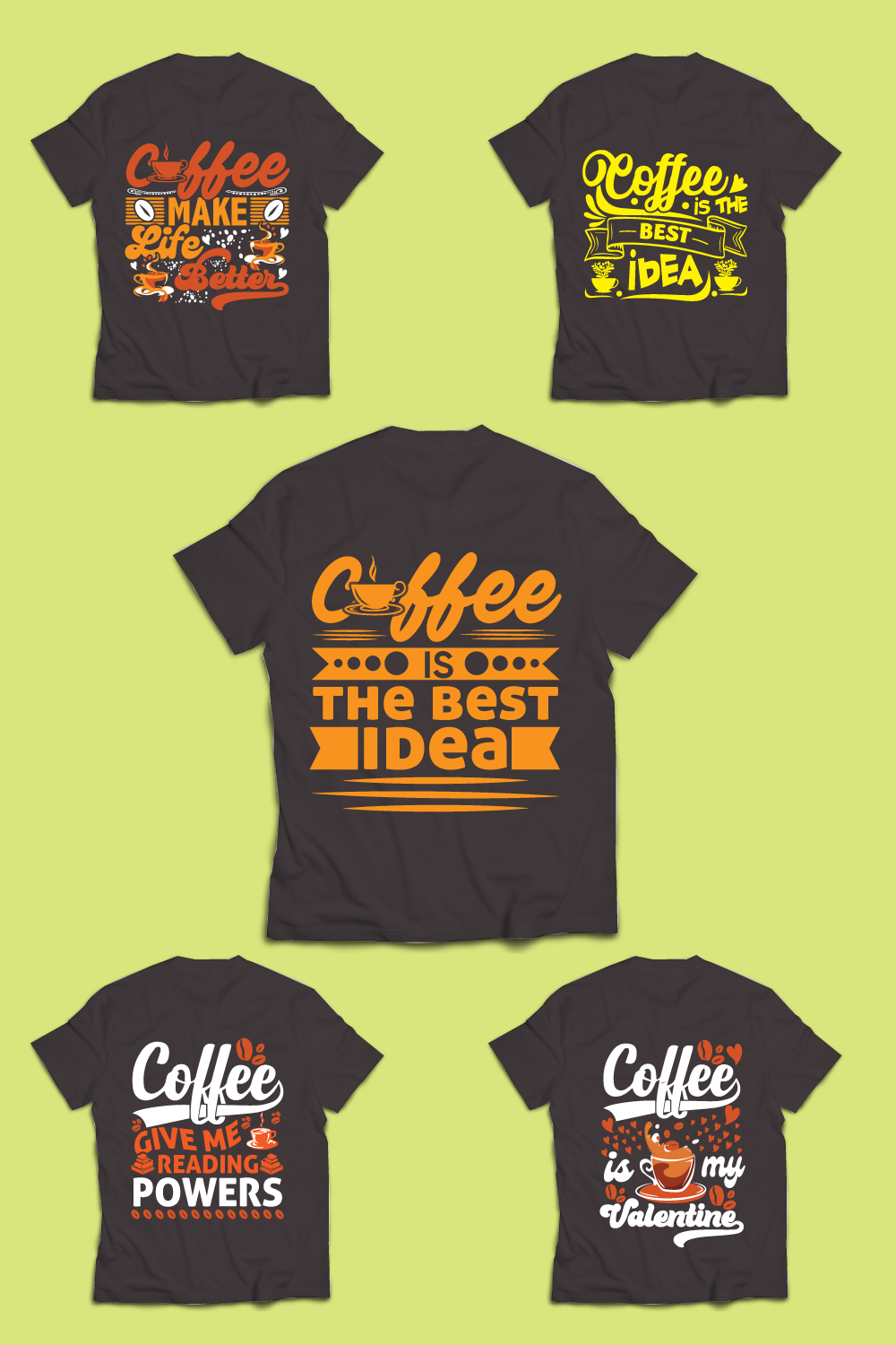 Coffee Is The Best Idea Typography T-Shirt Design pinterest preview image.