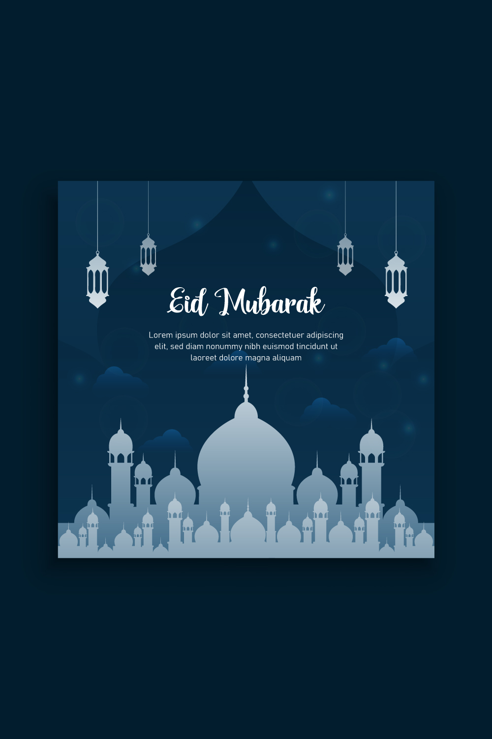 Eid Social Media Web Banner Template pinterest preview image.