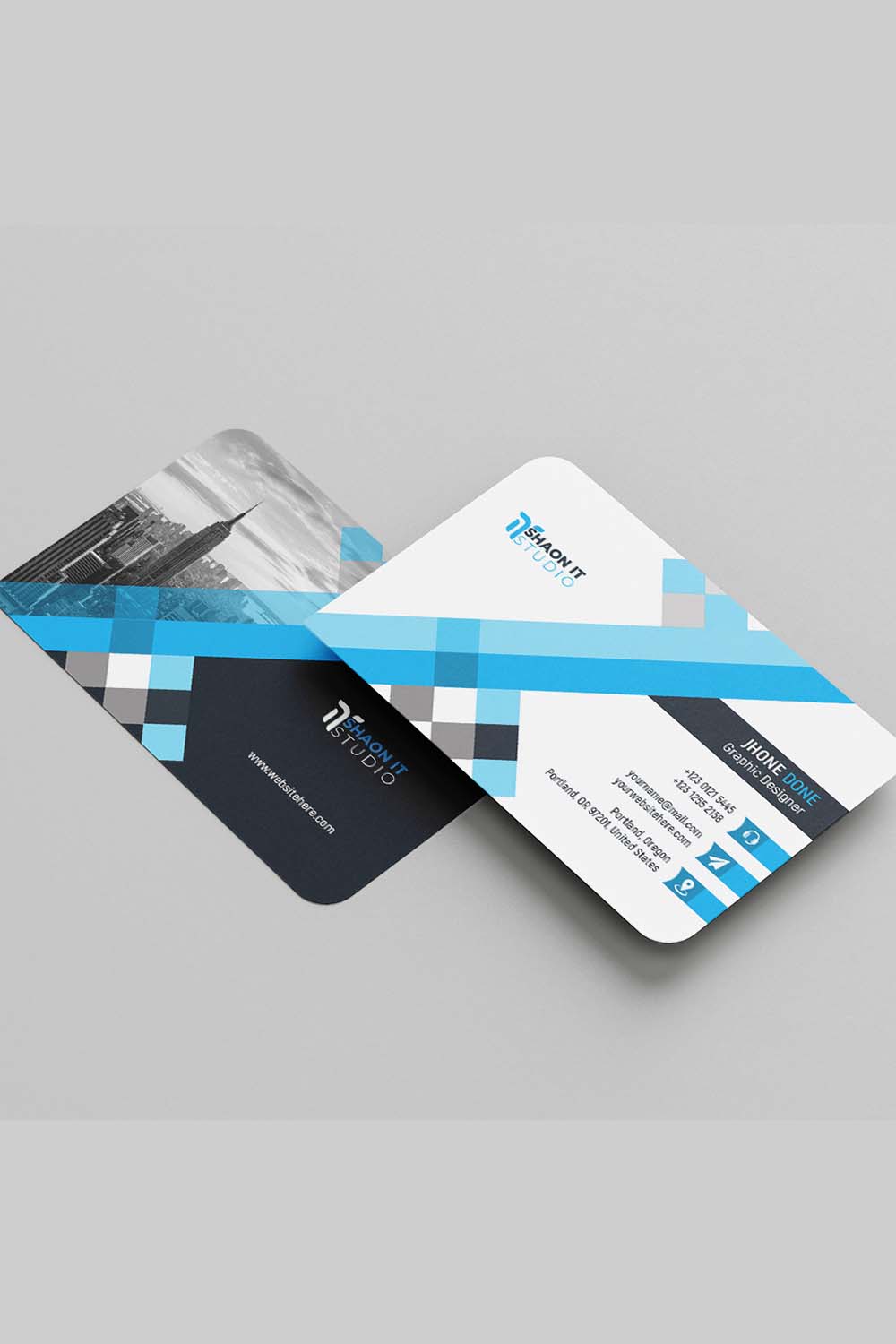 Modern Creative Business Card template pinterest preview image.