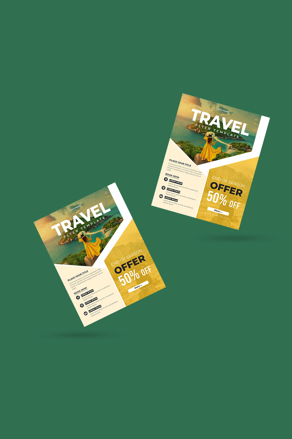 Travel Flyer Template pinterest preview image.