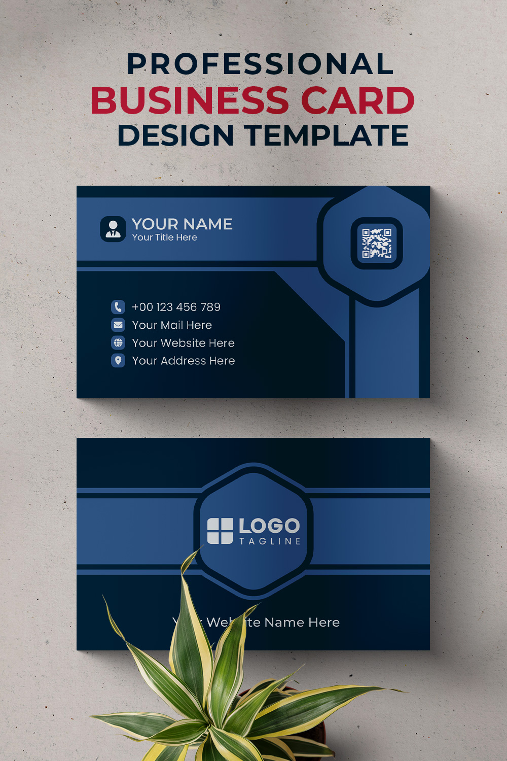 Professional Creative & Modern Unique Business Card Design Template pinterest preview image.