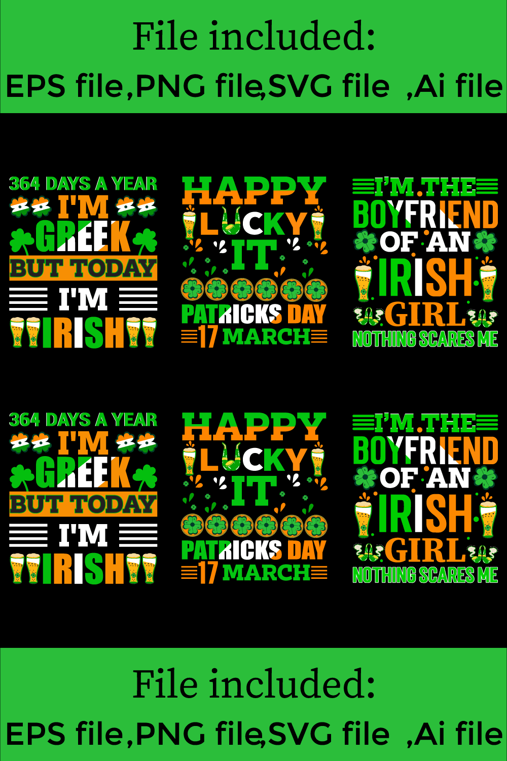 St Patricks day t-shirt design pinterest preview image.