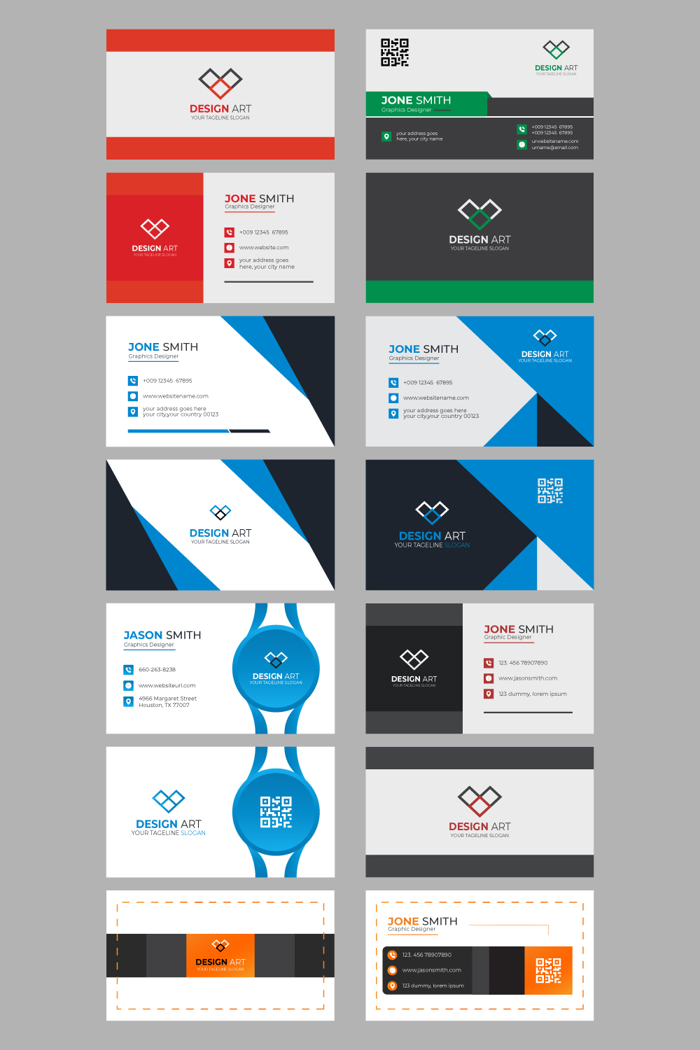 Business Card Template bundle pinterest preview image.