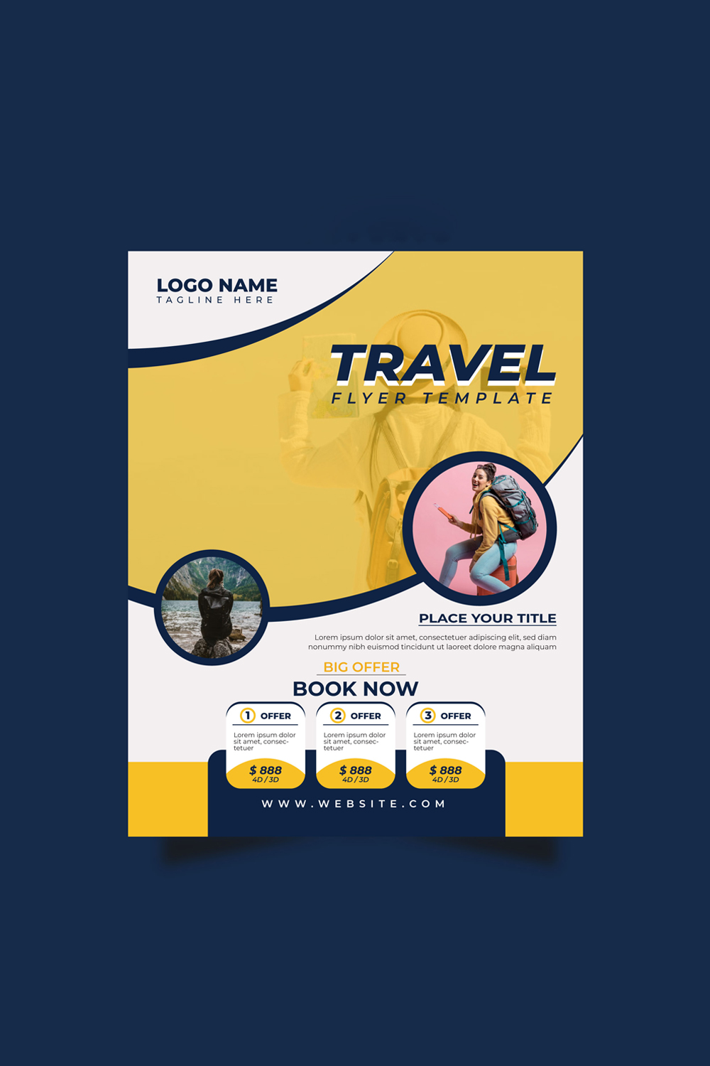 Travel Flyer Design pinterest preview image.