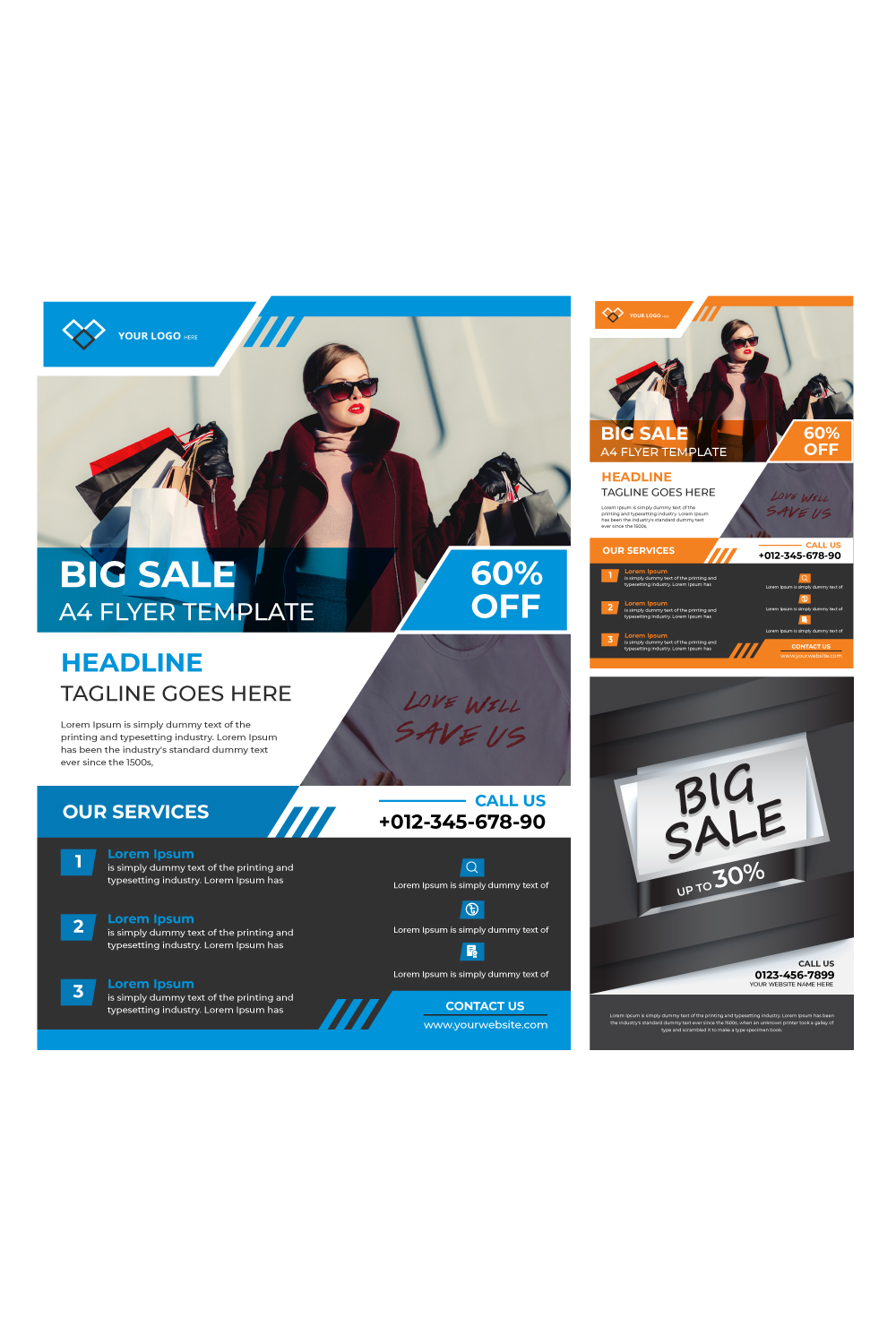 big sale flyer template design pinterest preview image.