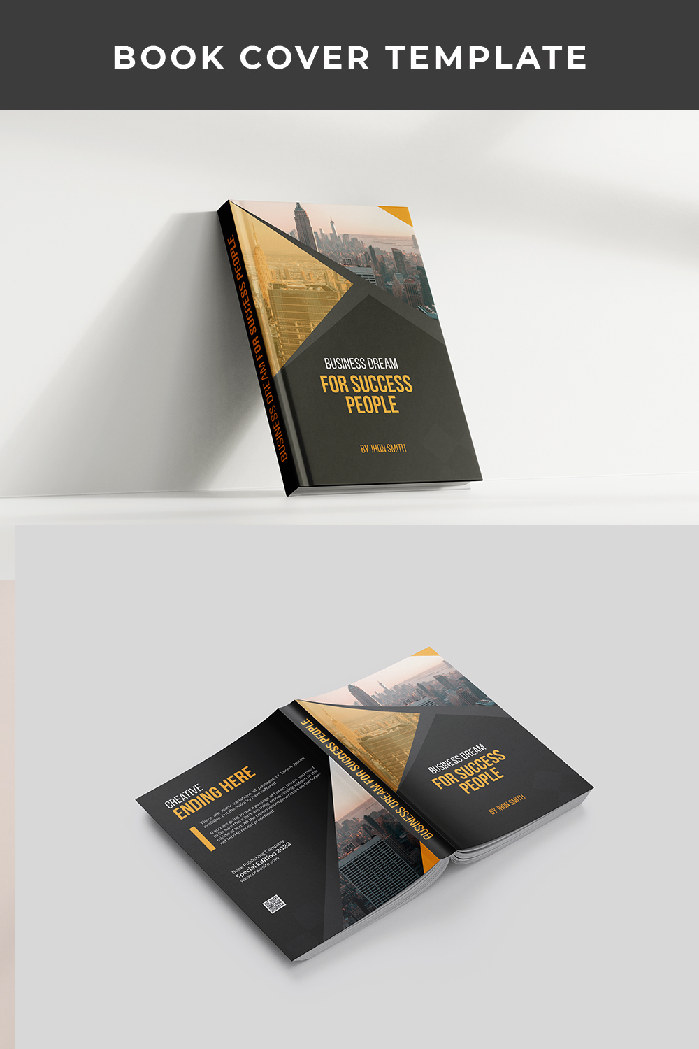 Corporate Book Cover Template pinterest preview image.