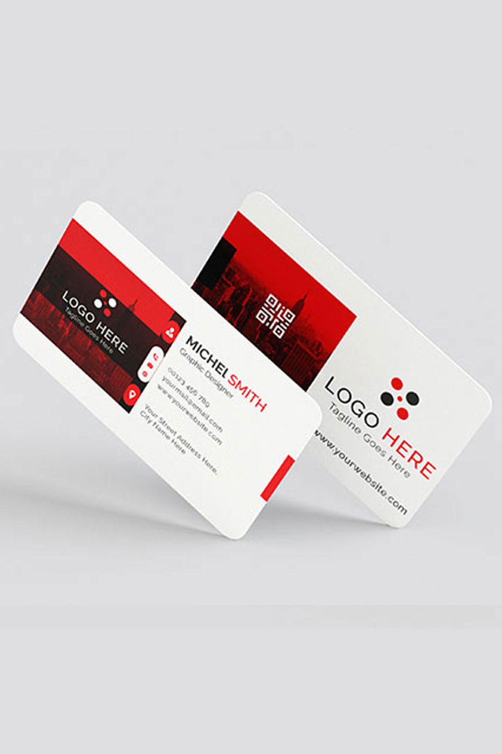 Business Card Template pinterest preview image.