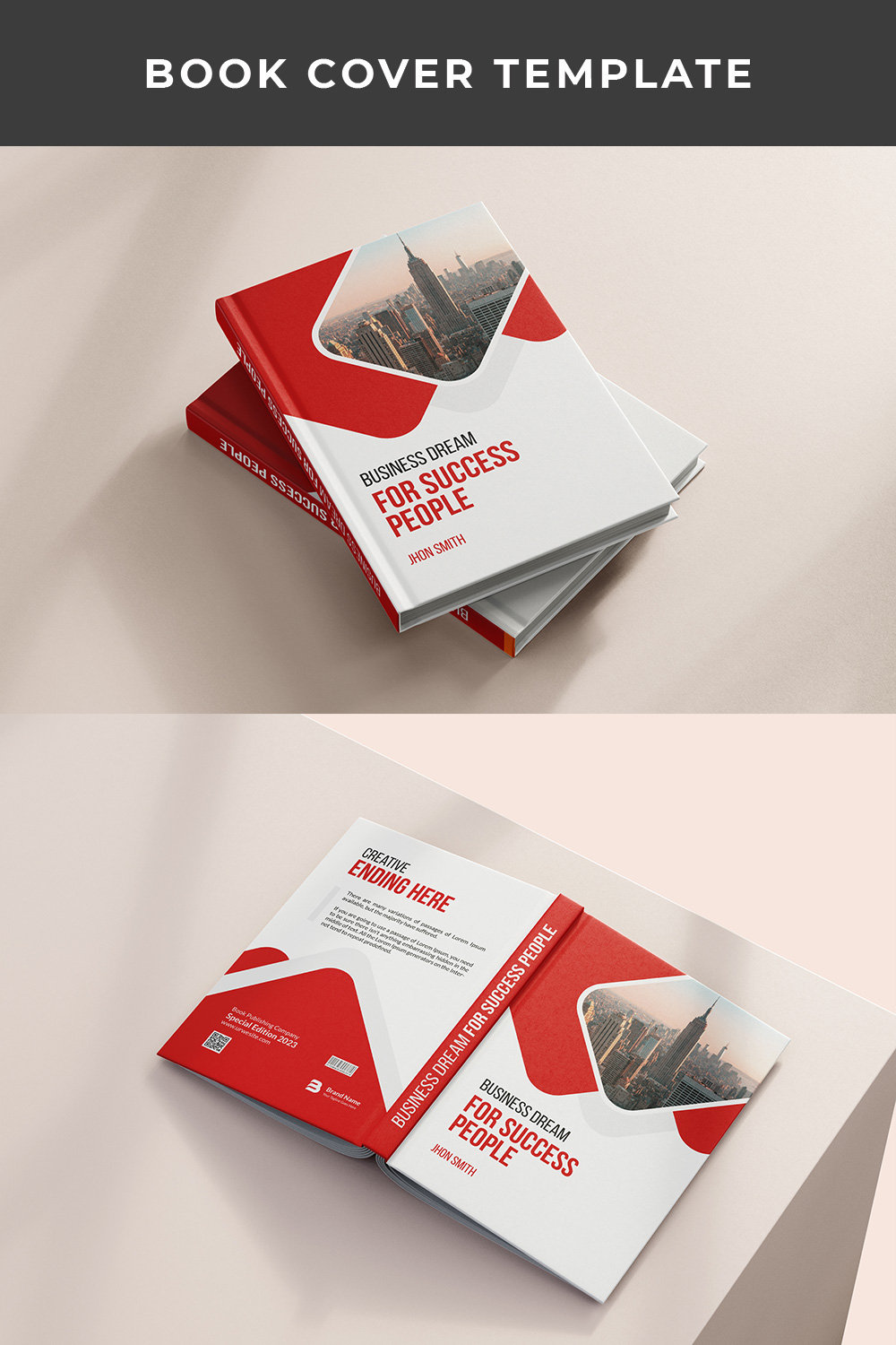 Corporate book cover template pinterest preview image.